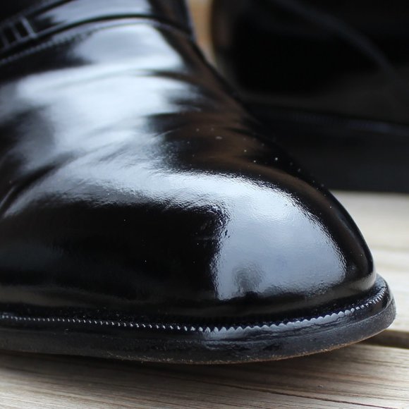 Vtg Dack’s Black Polished Slip-on Loafer, EUC - Picture 3 of 13